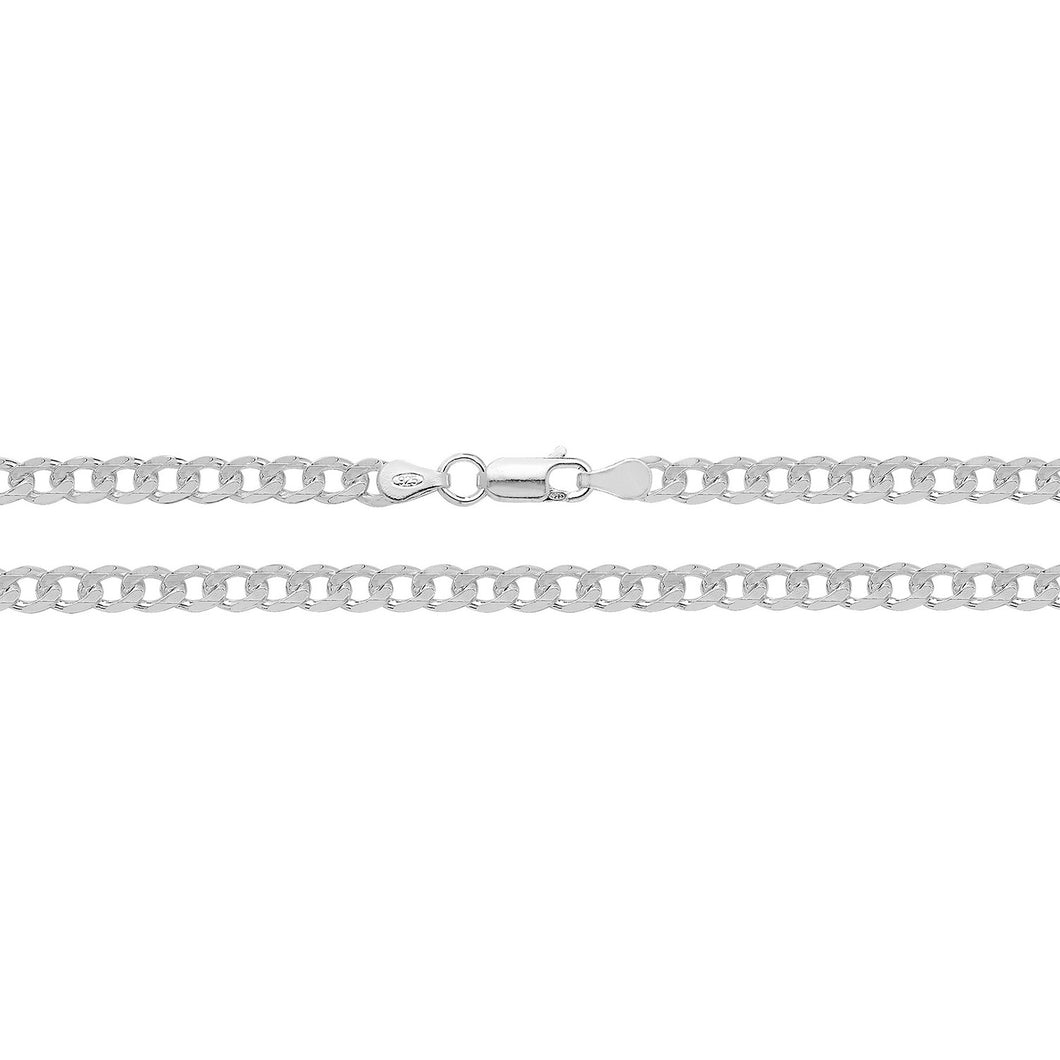 925 Sterling Silver Light Curb Link Chain Style 4