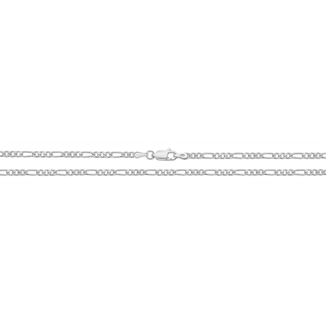 925 Sterling Silver Figaro Link Chain Style 1