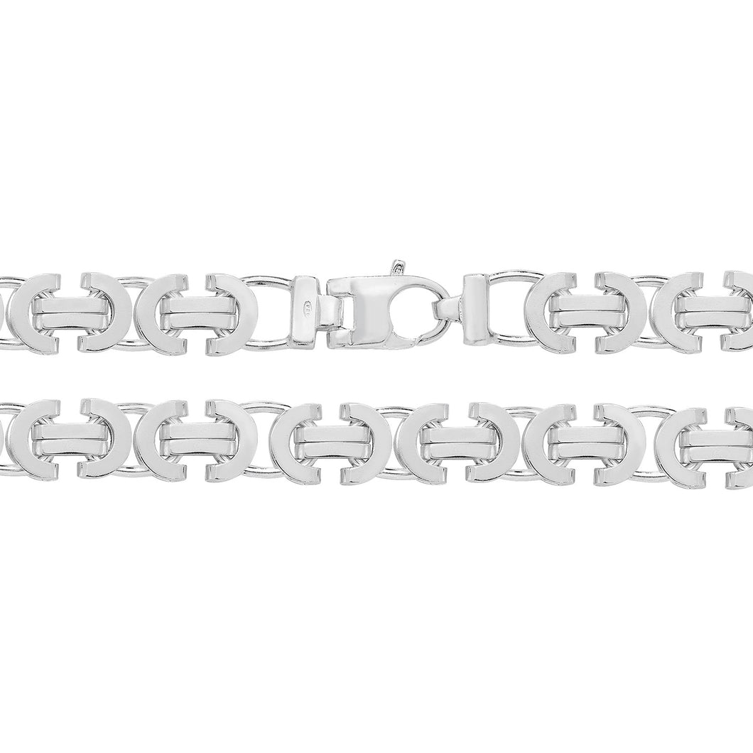 925 Sterling Silver Flat Byzantine Link Chain Style 4