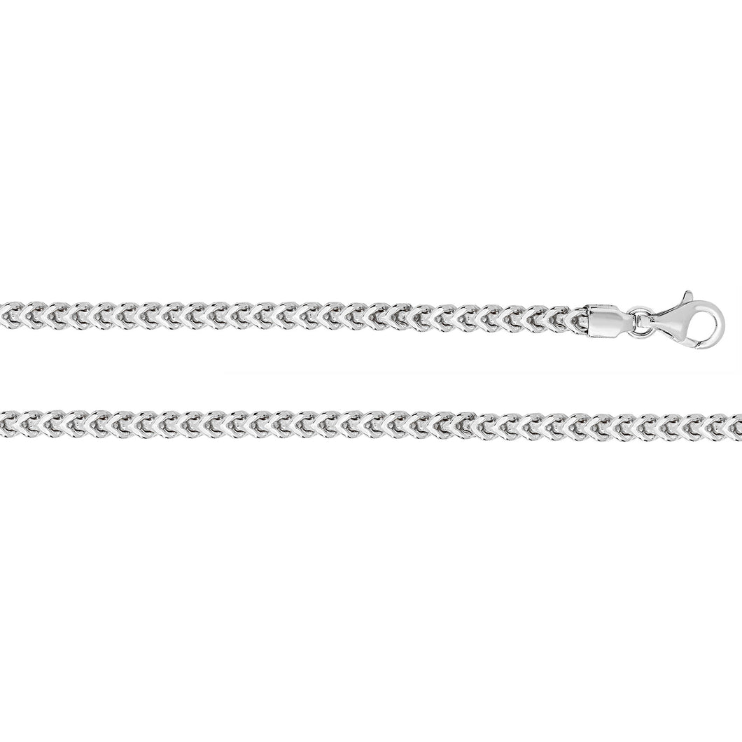 925 Sterling Silver Square Franco Link Chain Style 3