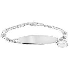 Load image into Gallery viewer, 925 Sterling Silver Baby ID With Heart Charm Bracelet
