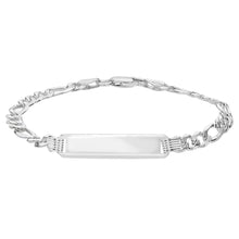 Load image into Gallery viewer, 925 Sterling Silver Baby Figaro Pave ID Bracelet
