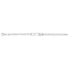 Load image into Gallery viewer, 925 Sterling Silver Baby Figaro ID Bracelet With Single Set Cubic Zirconia
