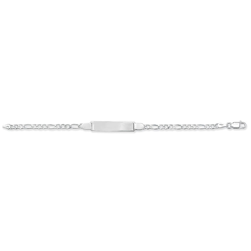 925 Sterling Silver Baby Figaro ID Bracelet