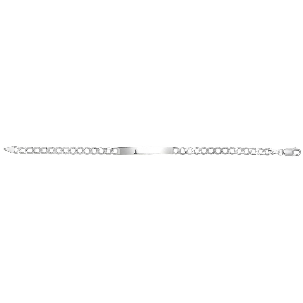 925 Sterling Silver ID Curb Link Bracelet Style 1