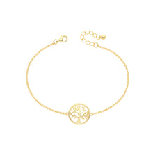 Load image into Gallery viewer, 925 Sterling Silver Gold Plated Ladies Plain Tree Of Life Bracelet
