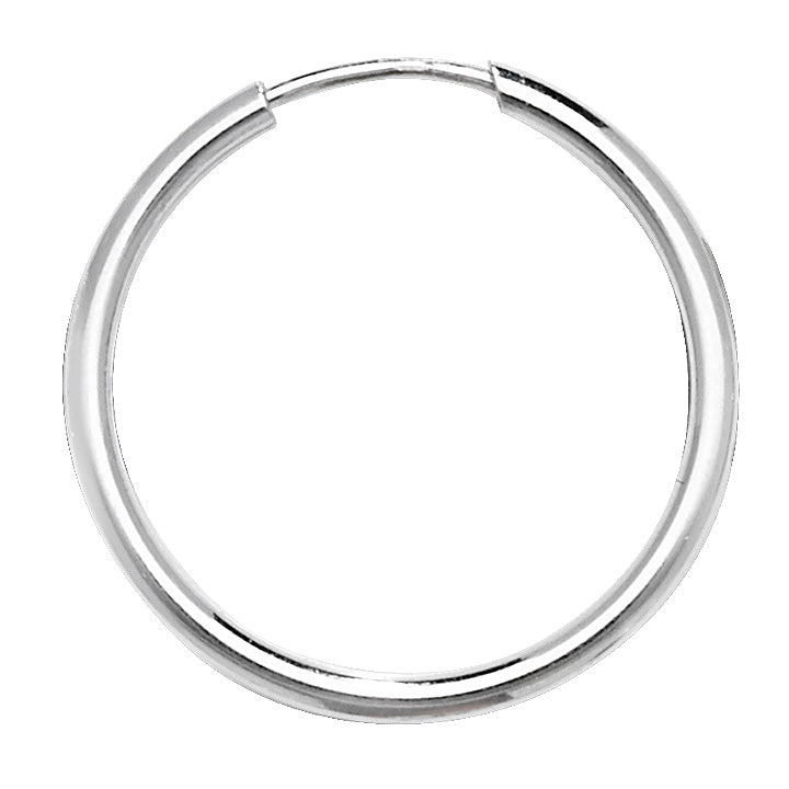 925 Sterling Silver Small Thin 18mm Plain Sleeper Hoop Earrings