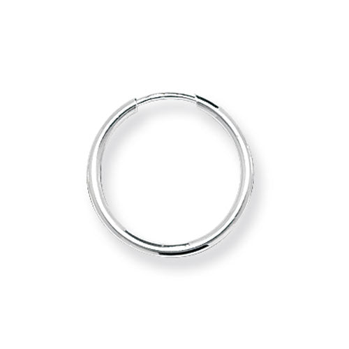 925 Sterling Silver Small Thin 16mm Plain Sleeper Hoop Earrings