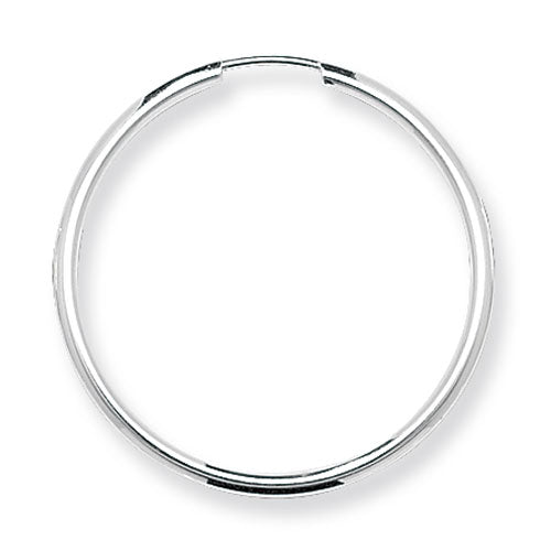 925 Sterling Silver Thin 30mm Plain Hoop Earrings