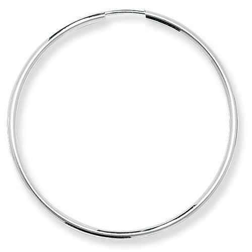 925 Sterling Silver Thin 43mm Plain Hoop Earrings
