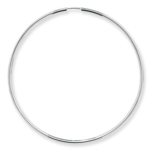925 Sterling Silver Thin 60mm Plain Hoop Earrings