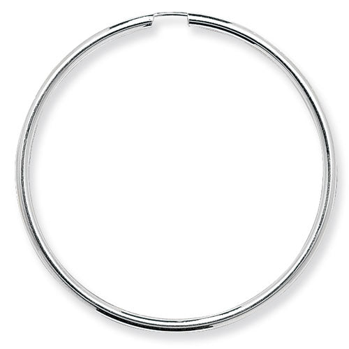 925 Sterling Silver Thin 50mm Plain Hoop Earrings
