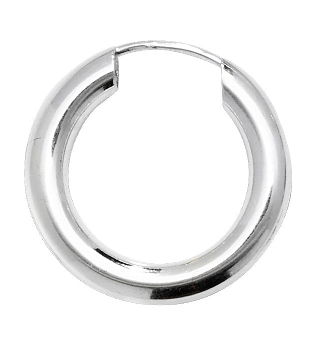 925 Sterling Silver 18mm Plain Sleeper Hoop Earring
