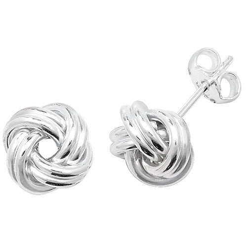 925 Sterling Silver Knot Stud Earrings