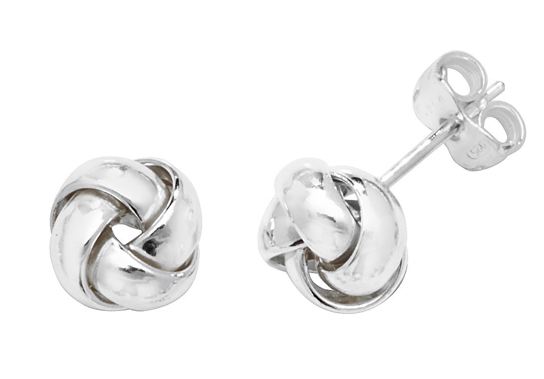 925 Sterling Silver Small Knot Stud Earrings
