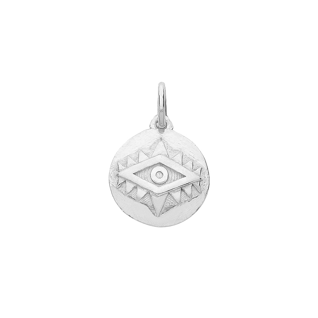 925 Sterling Silver Plain Evil Eye Pendant