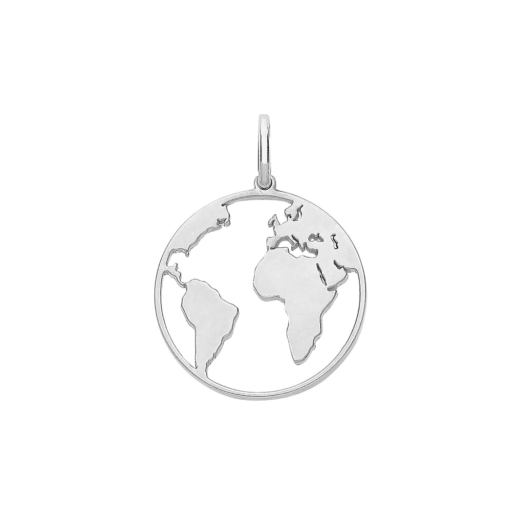 925 Sterling Silver Globe / World Map Pendant
