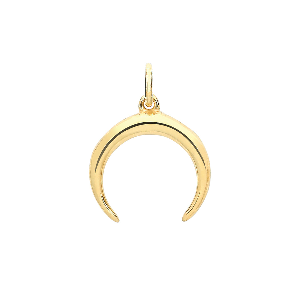 925 Sterling Silver Gold Plated Crescent Moon Pendant