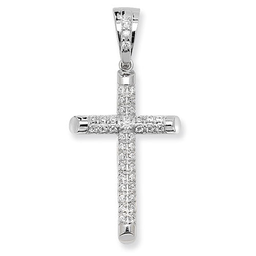 925 Sterling Silver Cubic Zirconia Cross Pendant