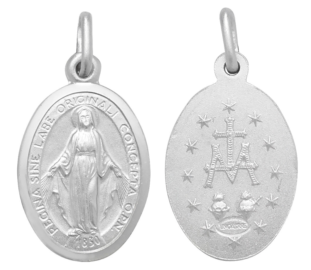 925 Sterling Silver Oval Madonna Pendant