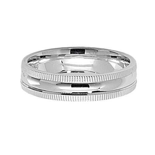 925 Sterling Silver Millgrain 5mm Wedding Band