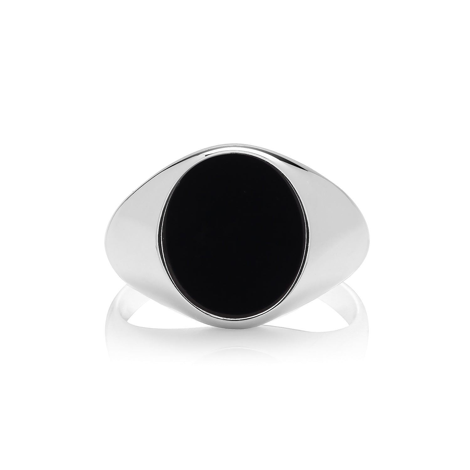 Ladies black onyx signet on sale rings