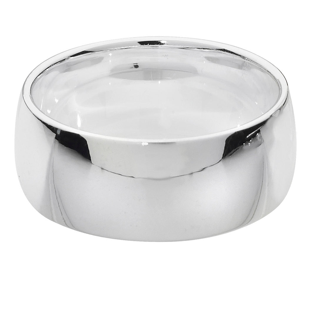 925 Sterling Silver Plain Traditional Court Shape 8mm Wedding Band