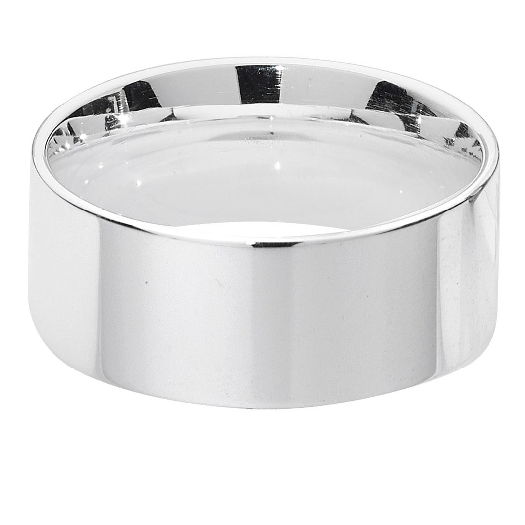 925 Sterling Silver Flat Court 8mm Wedding Band