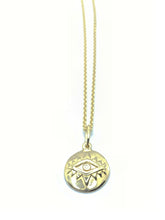 Load image into Gallery viewer, 925 Sterling Silver Gold Plated Evil Eye Necklace And Pendant
